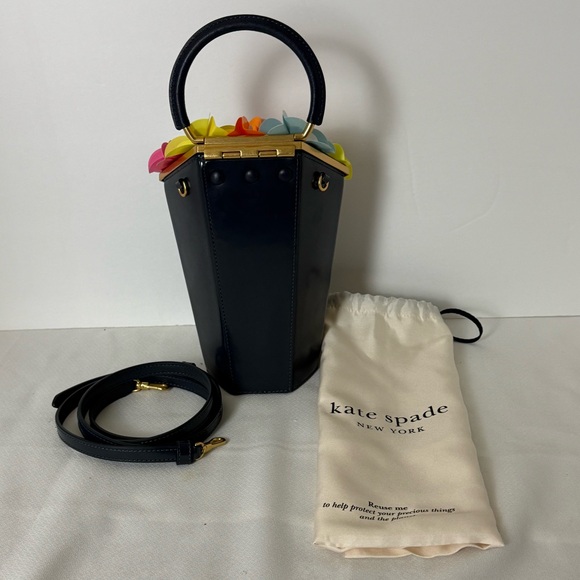 Kate Spade New York Blue 3D Bouquet Top-handle  Shoulder Bag - Picture 11 of 12